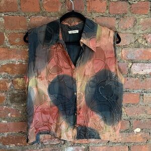 Vintage Multicolor Sleeveless Blouse